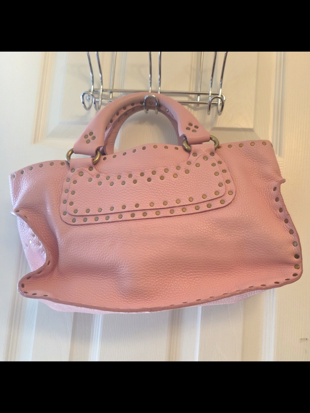 Celine Boogie Pink Leather With Gold Stud  Tote Handbag - Picture 4 of 16